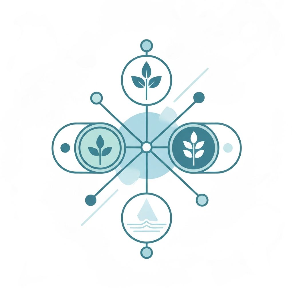 Balanced wellness elements representing all pillars of well-being